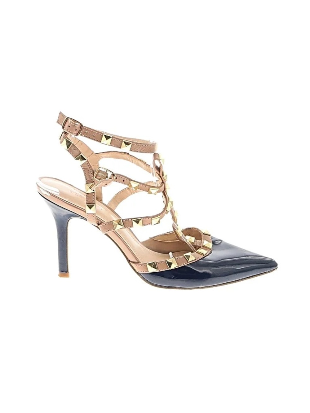 BCBG rockstud heels nude/black